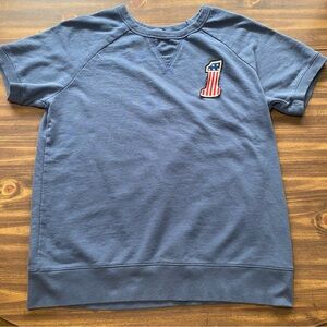 Junk Food Blue Short Sleeved Sweatshirt Men’s Size L Harley Davidson 1